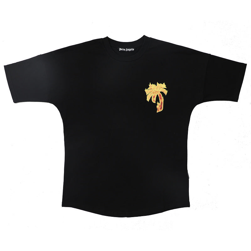 Palm Angels Burning Palm Tree Chest Logo Oversized T-Shirt