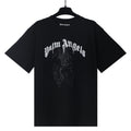 Palm Angels Arch Logo Candle Skull Totem Graphic T-Shirt