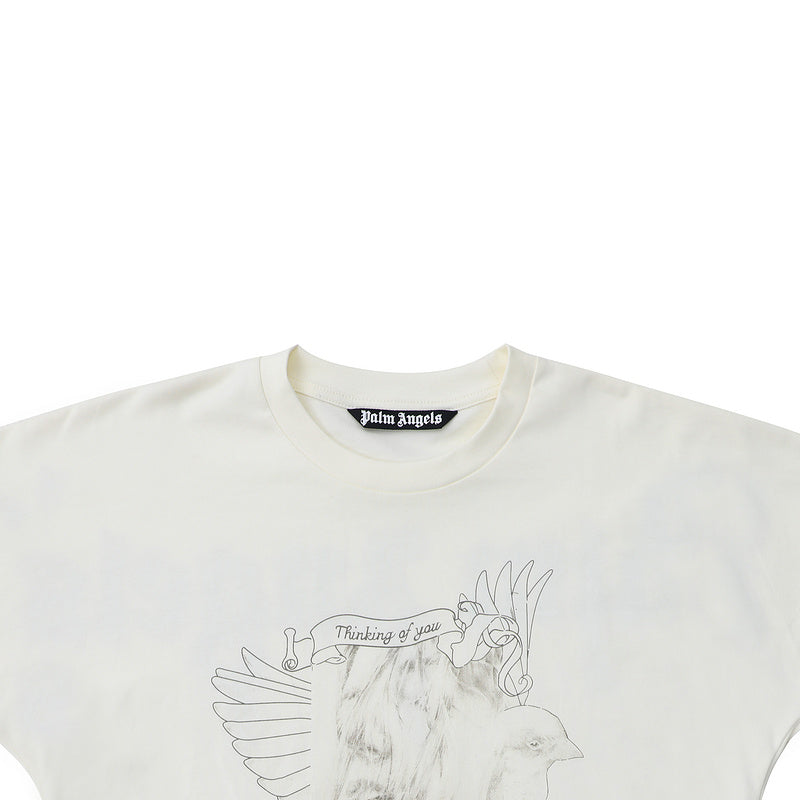 Palm Angels Thinking of You Angel Sketch Graphic T-Shirt