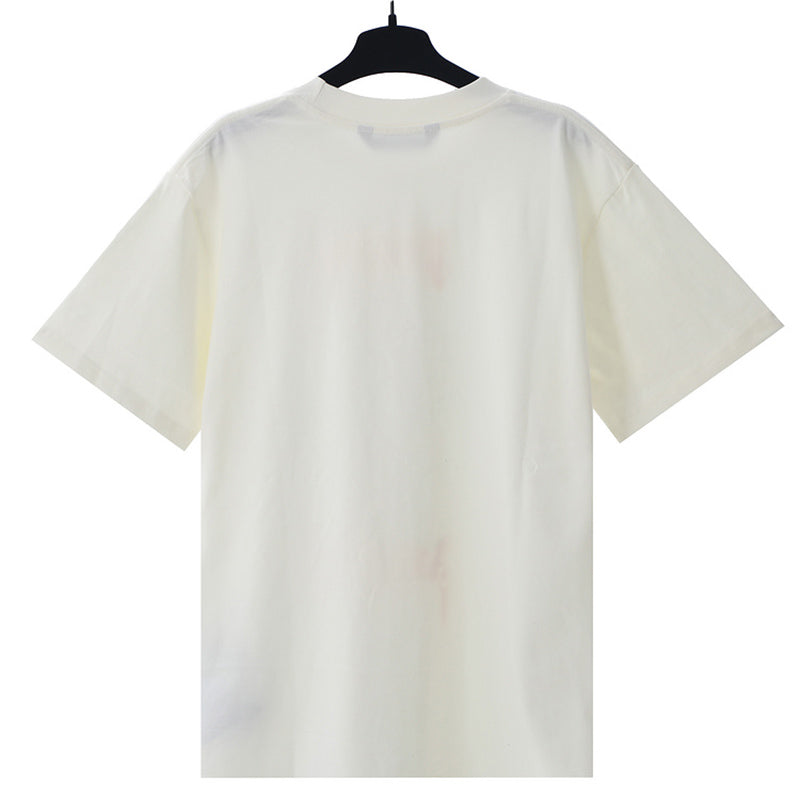 Palm Angels Gold Gothic Logo Angel Statue Graphic T-Shirt
