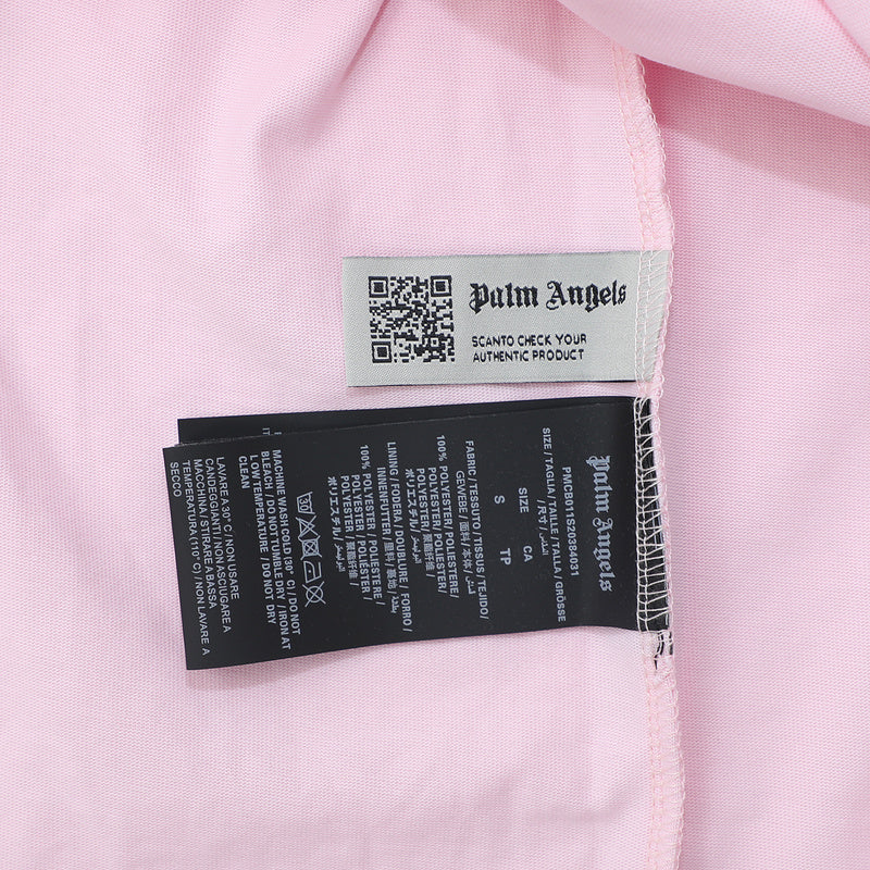Palm Angels Velvet Embroidered Gothic Logo Oversized T-Shirt – Pink