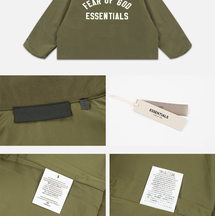 Fear Of God Essentials Arch Logo Hooded Jacket – Military Olive