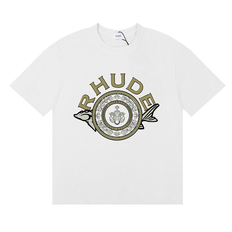 RHUDE Cotton Logo Caviar T-Shirt – Black / Apricot / White