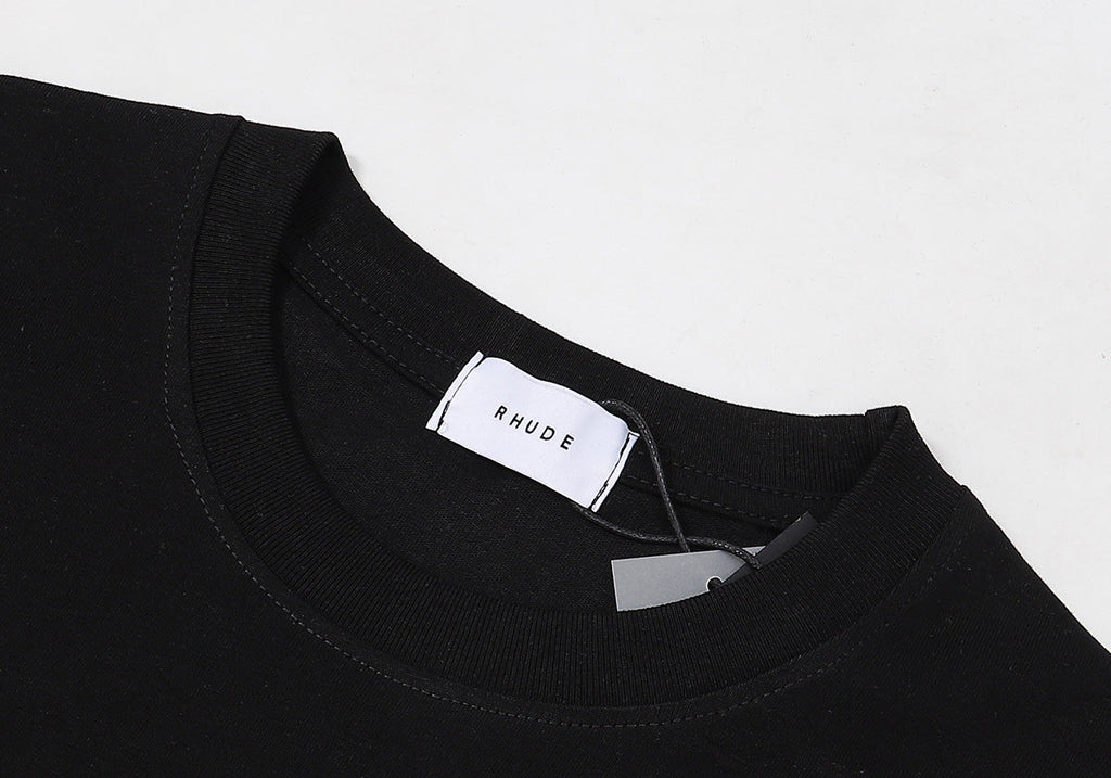 RHUDE Bay of Angels Yacht Club Graphic T-Shirt – Apricot / Black / White