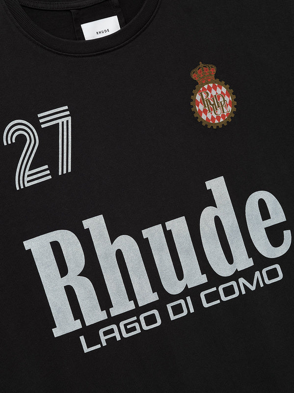 RHUDE Lago Di Como Script Crest Graphic T-Shirt – Black