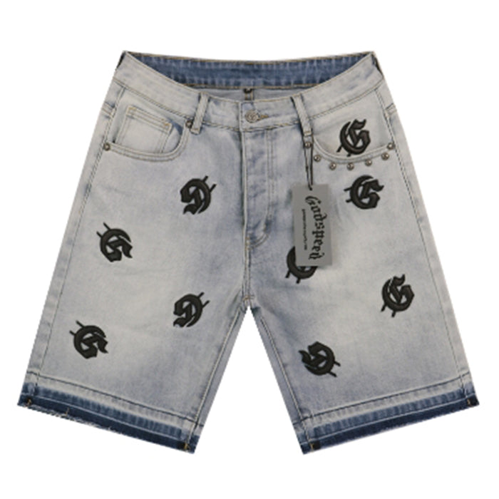 GODSPEED Denim Shorts – Slim Fit Cotton Blend Short with Frayed Detail