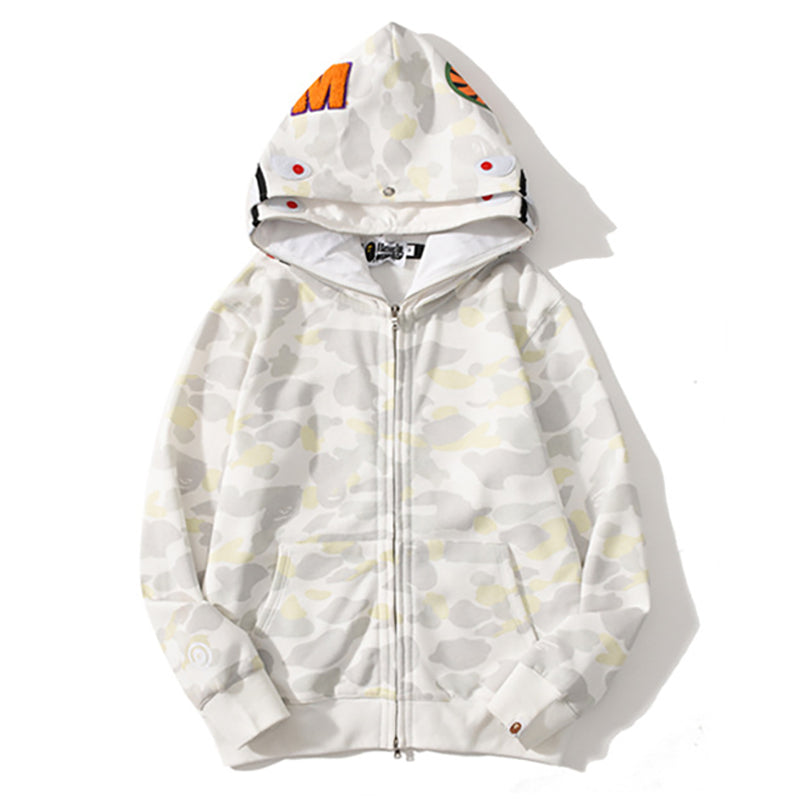 BAPE Glow Camo Shark Wide Full-Zip Double Hoodie