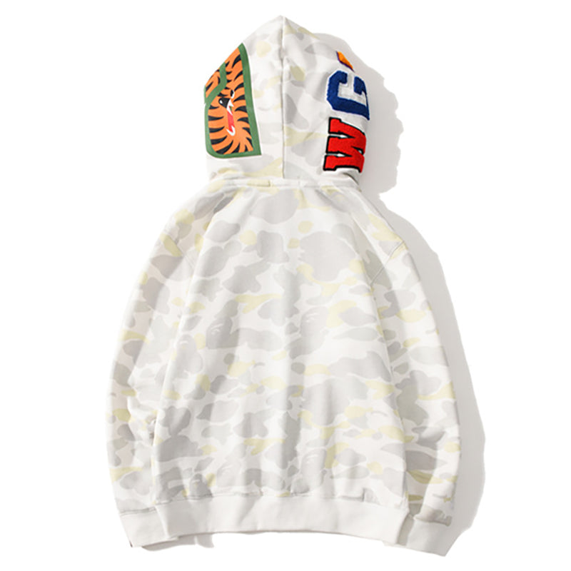 BAPE Glow Camo Shark Wide Full-Zip Double Hoodie