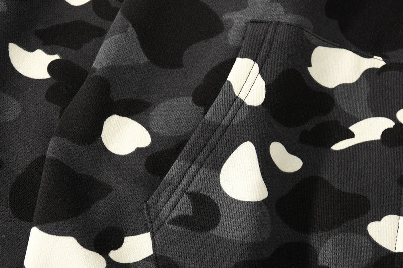 BAPE Glow Camo Shark Wide Full-Zip Double Hoodie