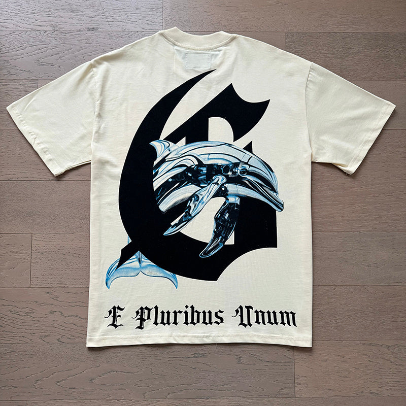 GODSPEED Miami Dolphin Graphic T-Shirt – 100% Cotton | Apricot