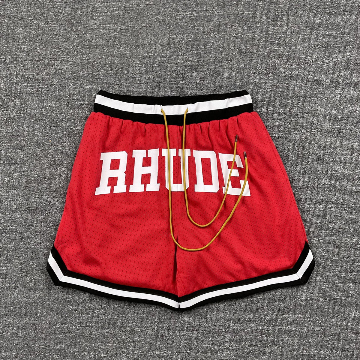 RHUDE Collegiate Shorts – Black / Green / Red / White