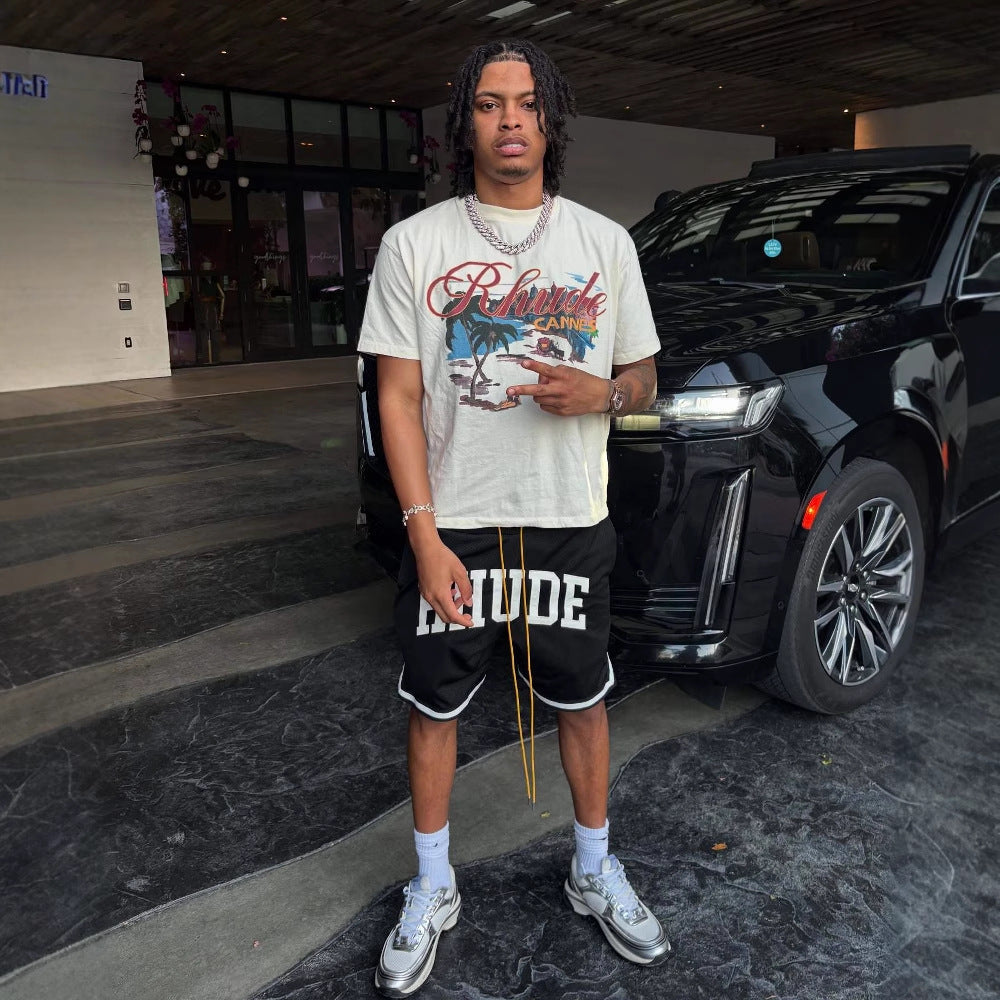 RHUDE Collegiate Shorts – Black / Green / Red / White