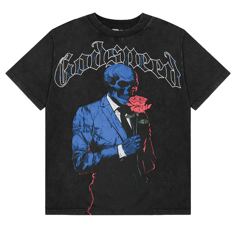 GODSPEED Smell the Roses Graphic T-Shirt — Black Wash