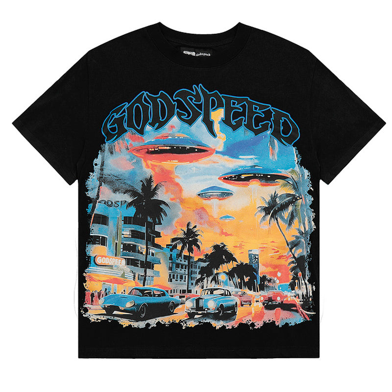 GODSPEED Miami UFO Tee – 100% Cotton Graphic T-Shirt