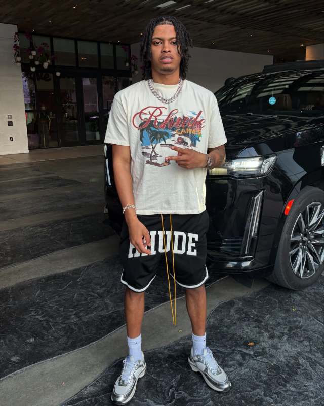 RHUDE Collegiate Arch Logo Mesh Basketball Shorts – Black