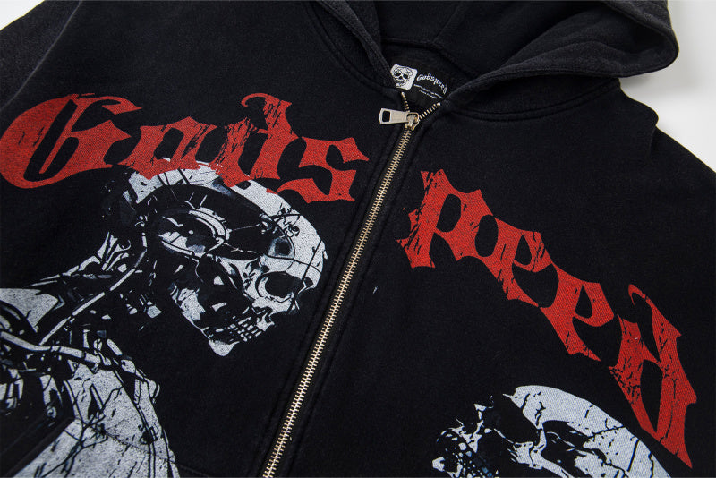 GODSPEED Mankind vs AI Zip Up Hoodie