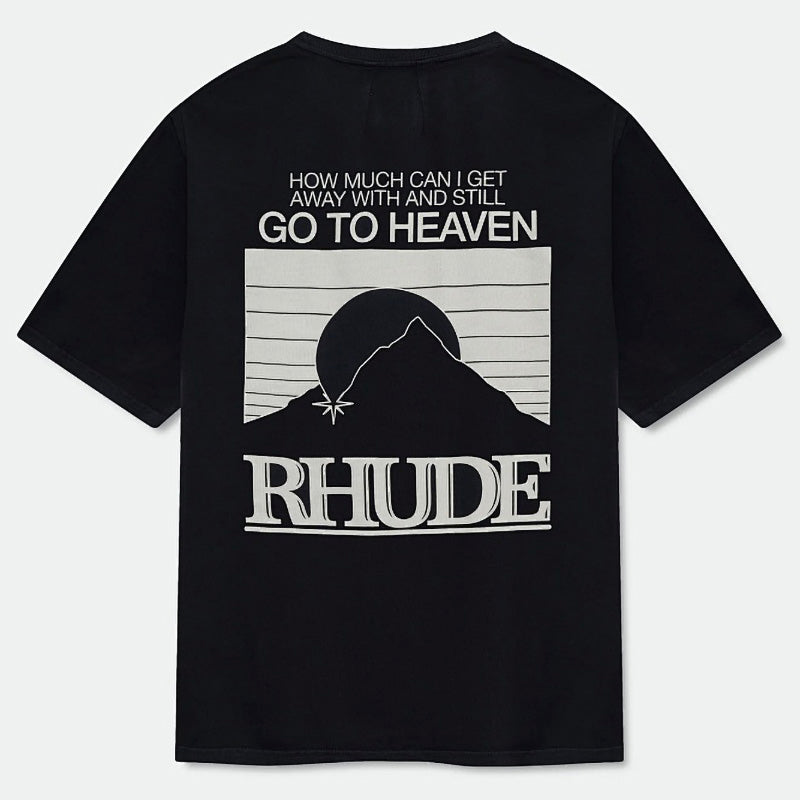 RHUDE Go To Heaven Graphic T-Shirt – Black / White