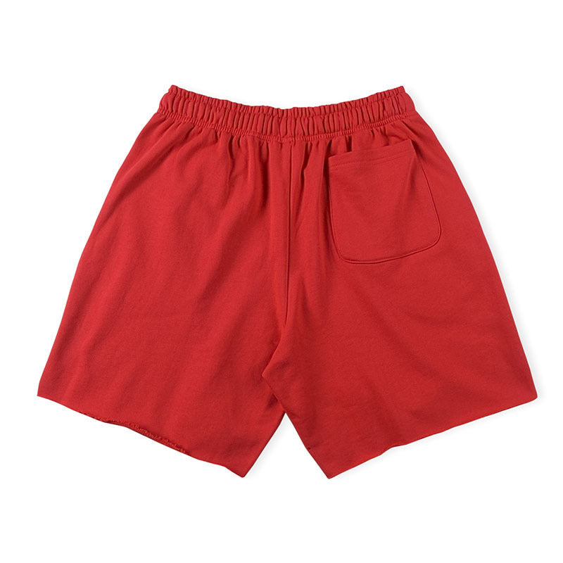 Vertabrae Letter Print Shorts — Red