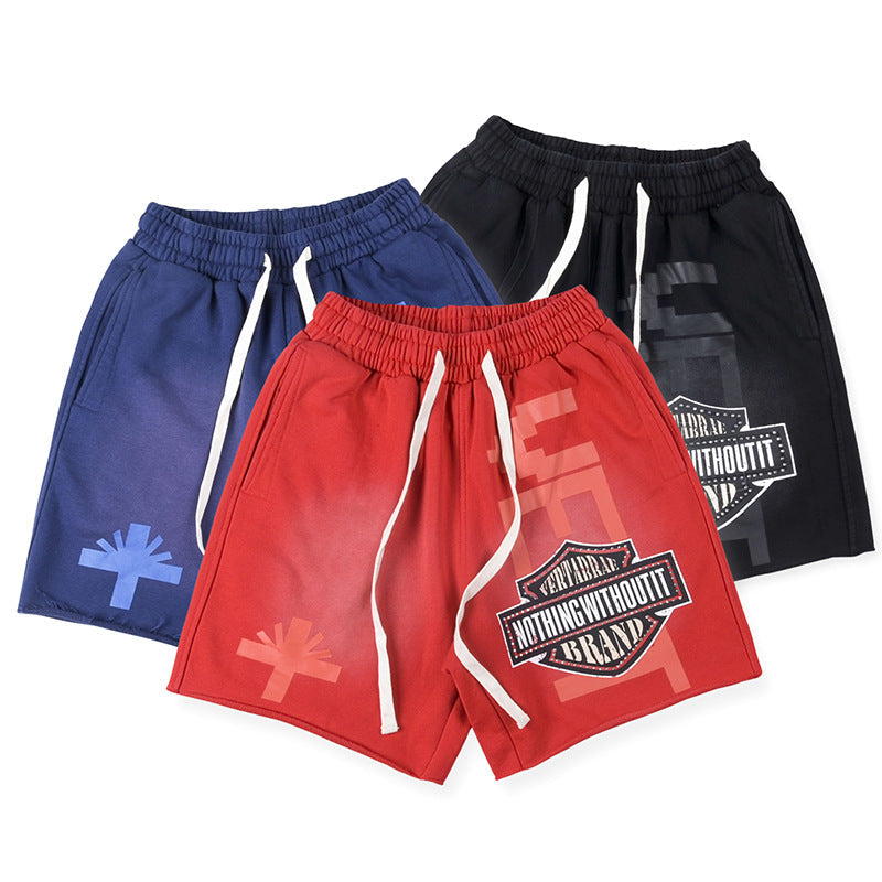 Vertabrae Letter Print Five-Point Shorts