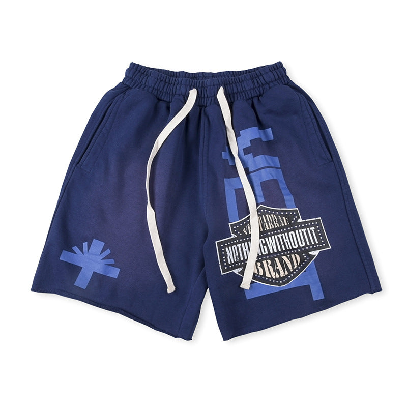 Vertabrae Letter Print Five-Point Shorts