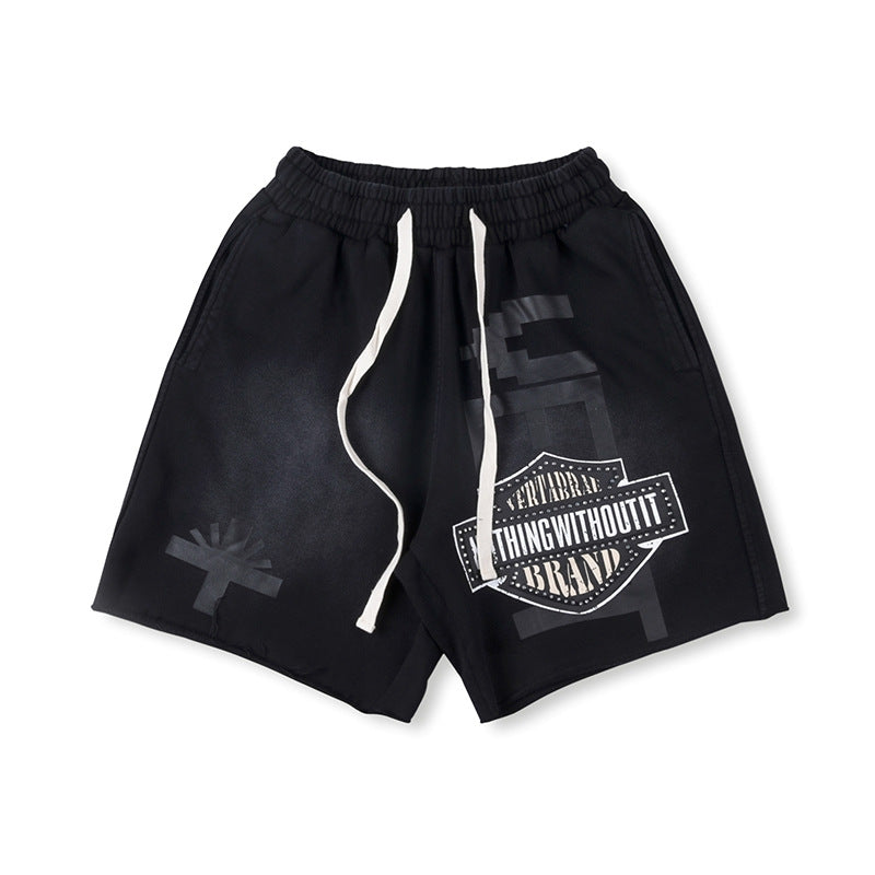 Vertabrae Letter Print Five-Point Shorts
