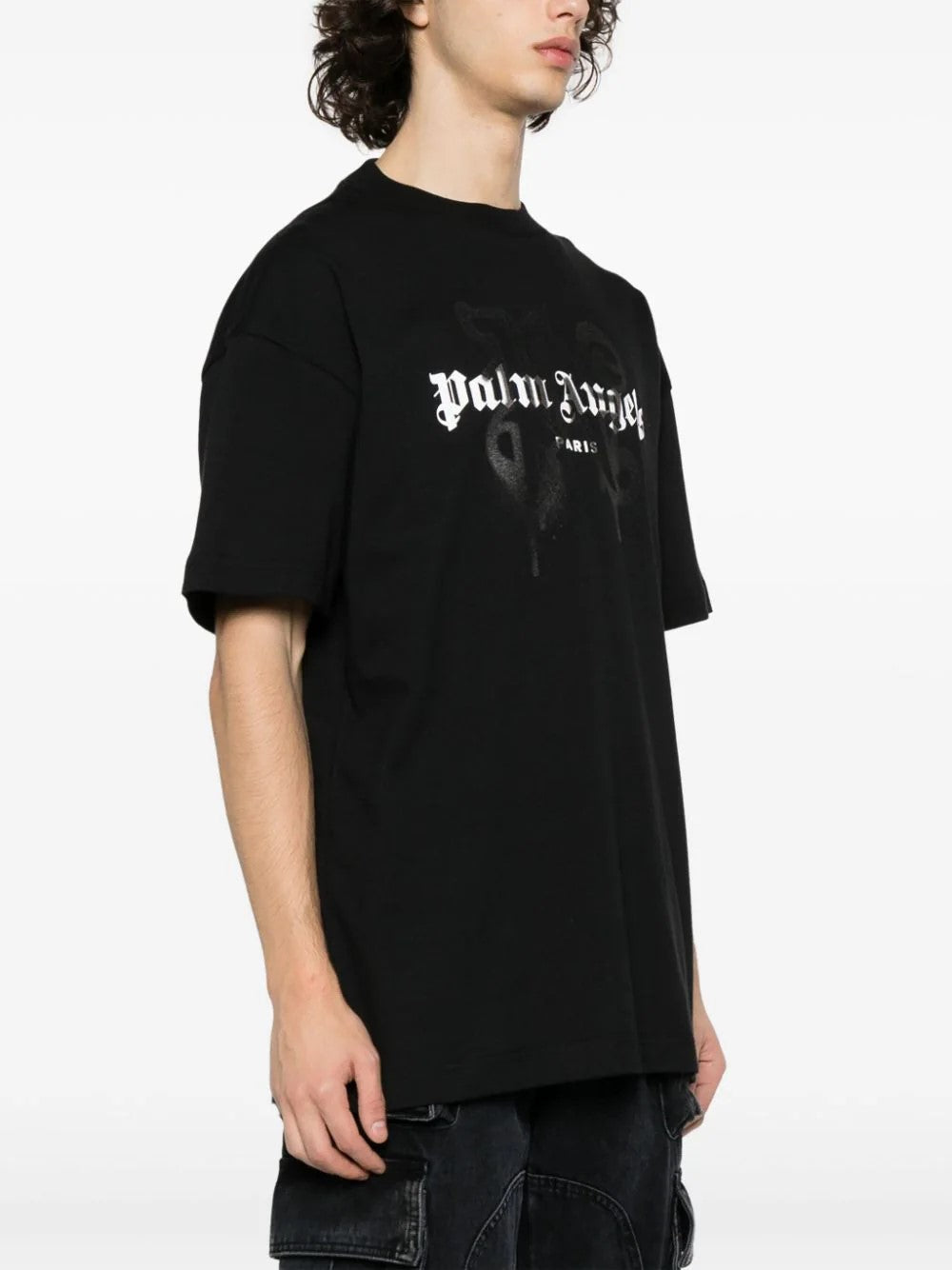 Palm Angels Logo Print T-Shirt – Black & White | 100% Cotton