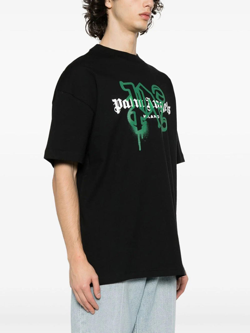 Palm Angels Logo Print T-Shirt – Black | 100% Cotton