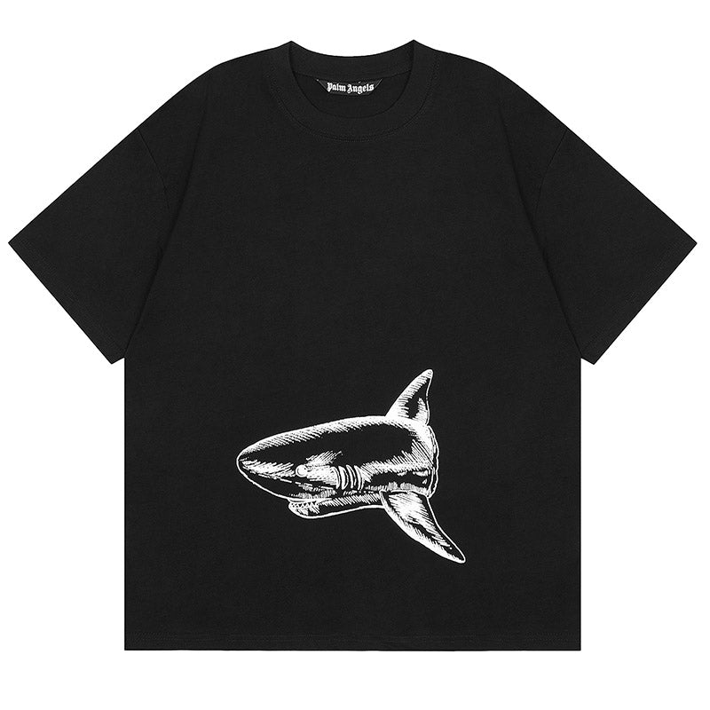 Palm Angels Shark Print Back Logo T-Shirt