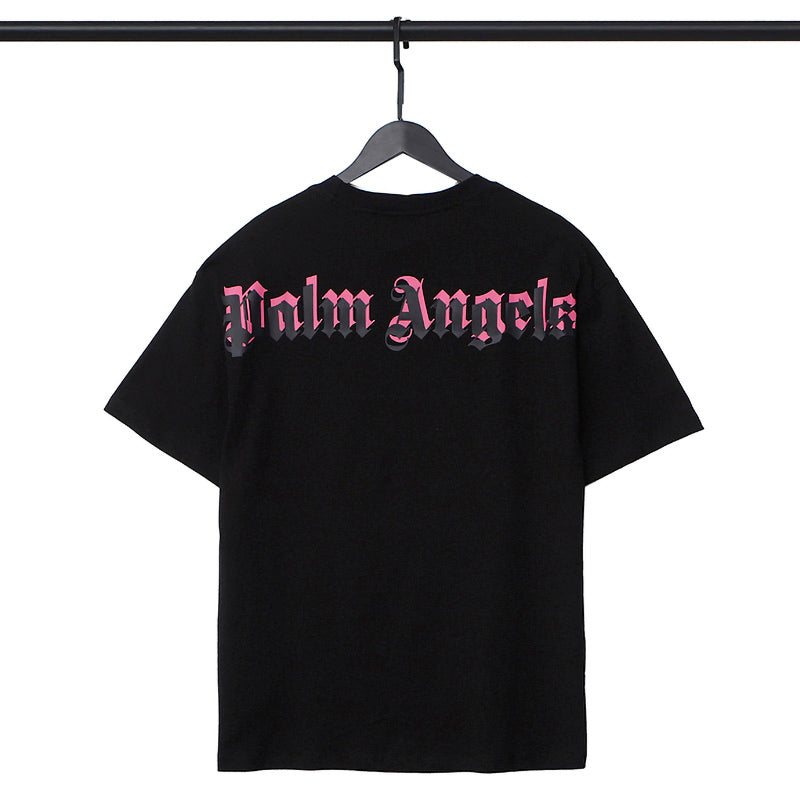 Palm Angels 3D Pink Shadow Gothic Back Logo Oversized T-Shirt