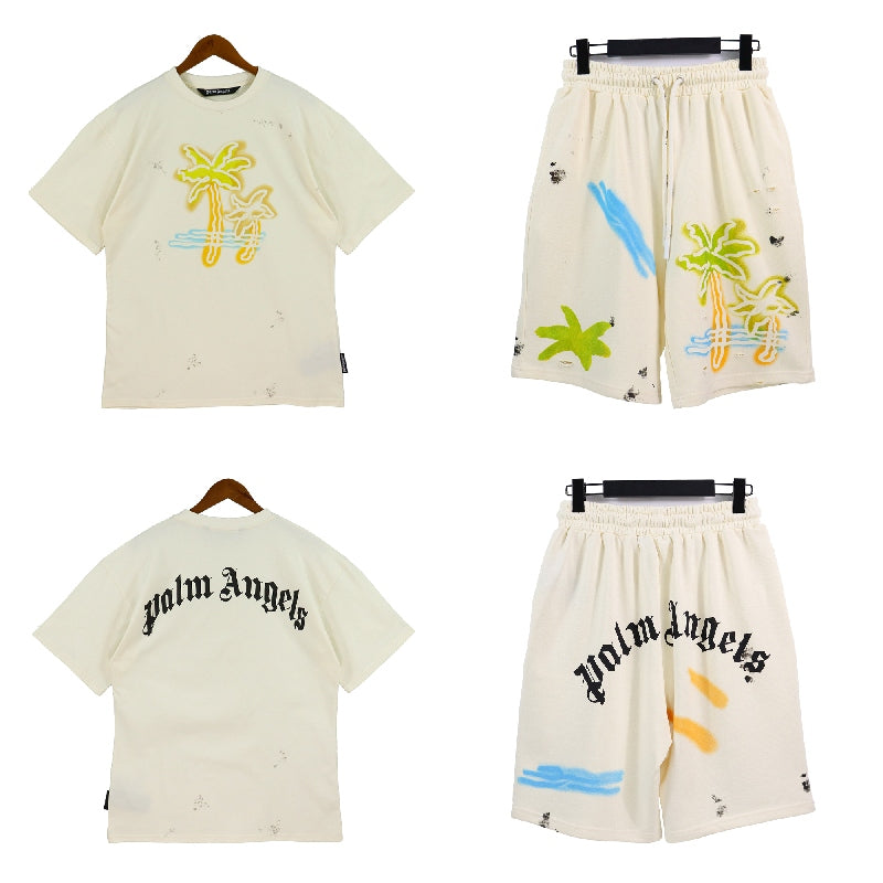 Palm Angels Cotton Shorts — Apricot