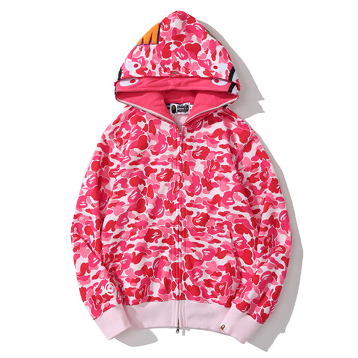 BAPE Big ABC Camo Shark Double-Hood Hoodie & Shorts Set