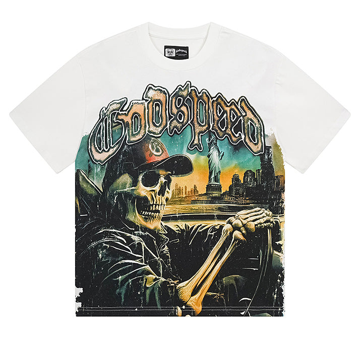 GODSPEED Skeleton Driving Graphic T-Shirt