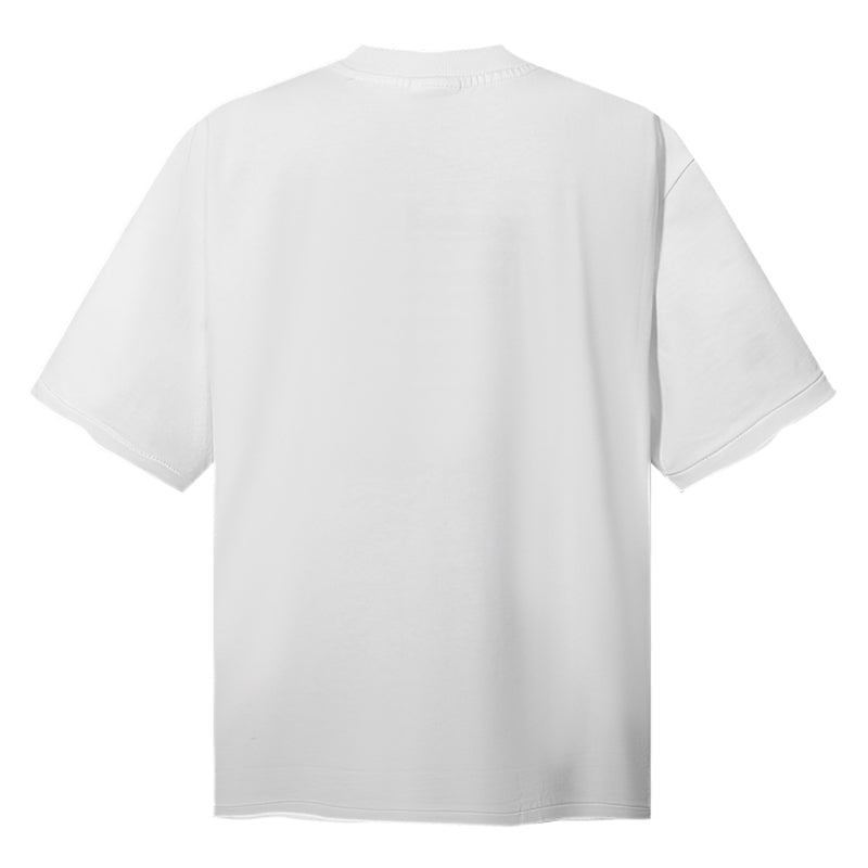 RHUDE Split Petrol Logo Tee – White / Black