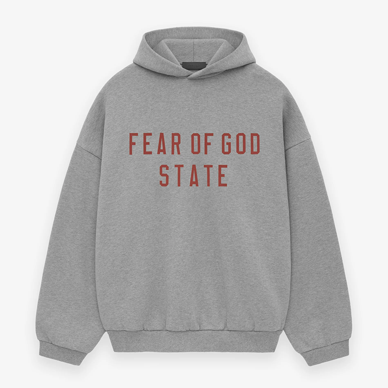 Fear Of God STATE Fleece-Lined Hoodie 24FW – Black / White / Grey
