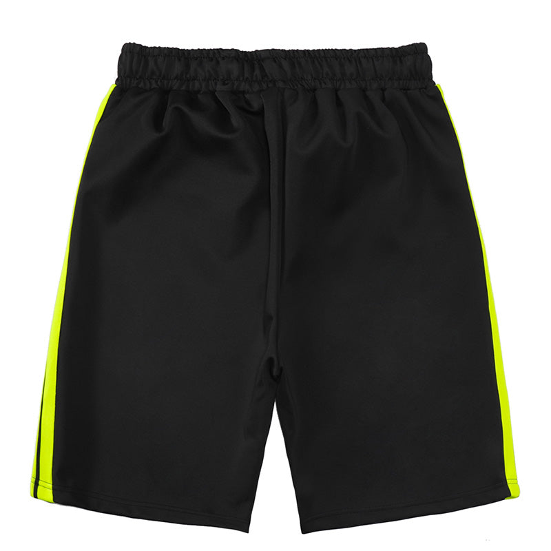 Palm Angels Sports Shorts – Fluorescent Green & Black Cotton Running Shorts