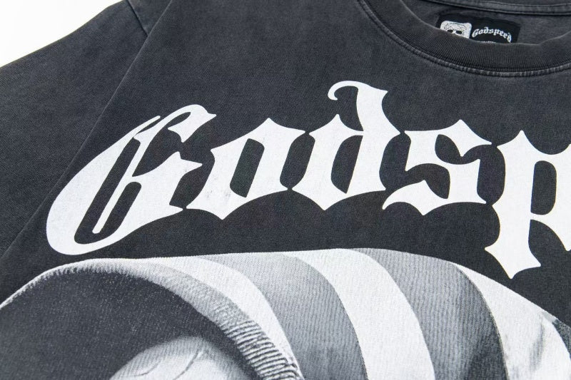 GODSPEED Glitchy Graphic T-Shirt – 100% Cotton (Black)