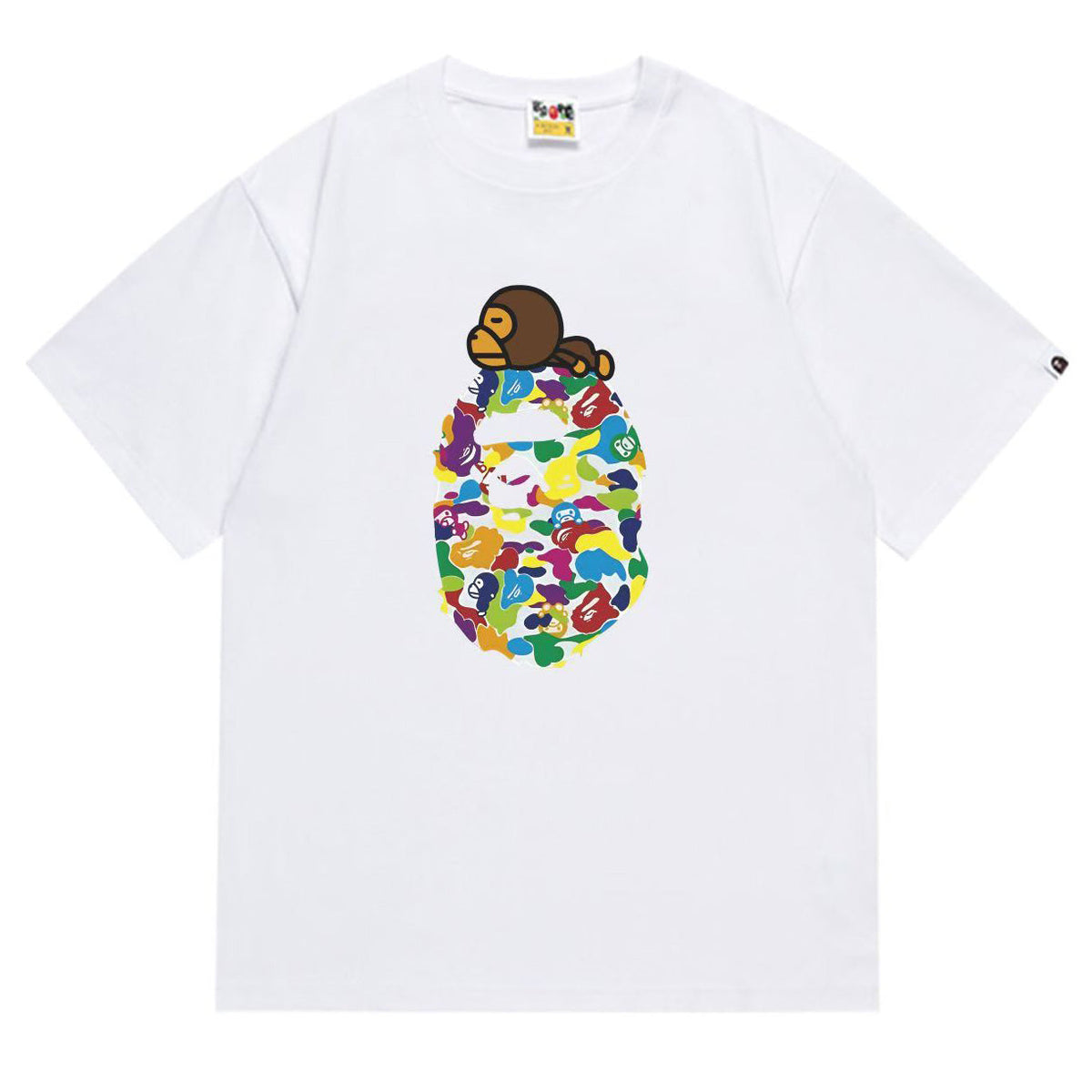 BAPE Ape Head Graphic Tee - Black & White