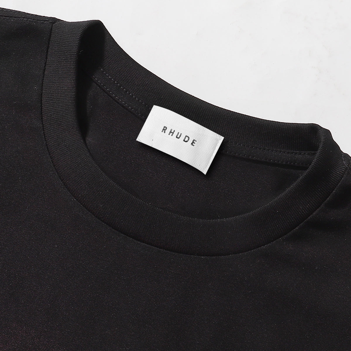 RHUDE Split Petrol Logo Tee – White / Black