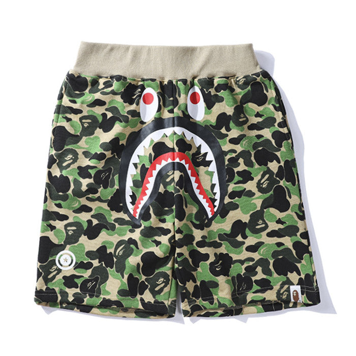 BAPE Big ABC Camo Shark Double-Hood Hoodie & Shorts Set