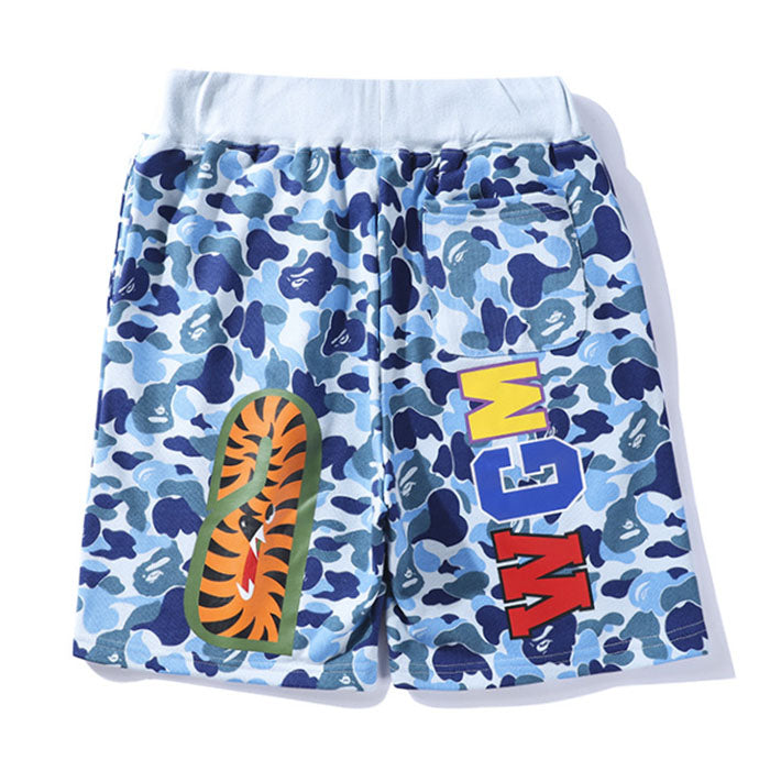 BAPE Big ABC Camo Shark Double-Hood Hoodie & Shorts Set