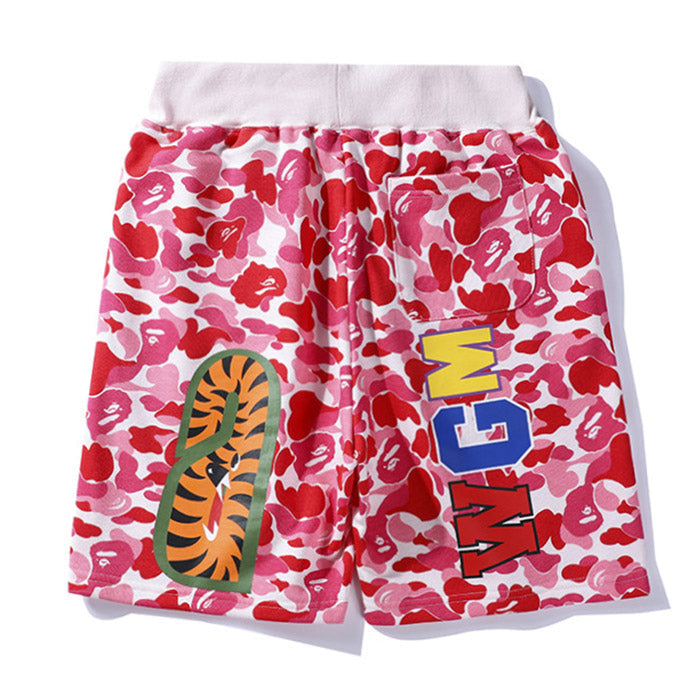 BAPE Big ABC Camo Shark Double-Hood Hoodie & Shorts Set