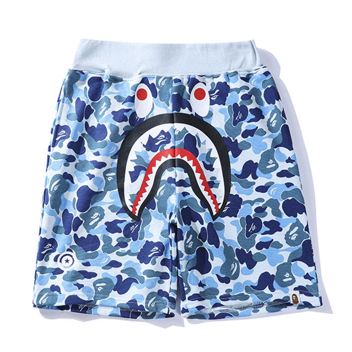 BAPE Big ABC Camo Shark Double-Hood Hoodie & Shorts Set