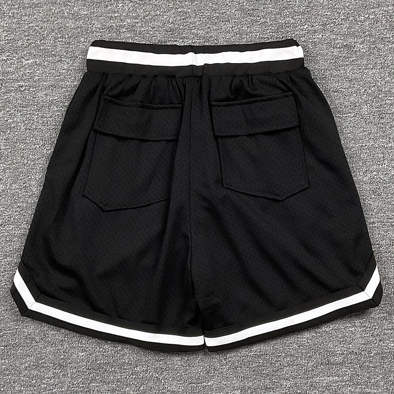 RHUDE Collegiate Arch Logo Mesh Basketball Shorts – Black