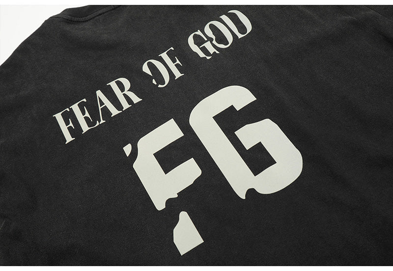 Fear of God 1977 Flocked & Glued FOG Vintage Washed T-Shirt – Black / Red / Royal Blue