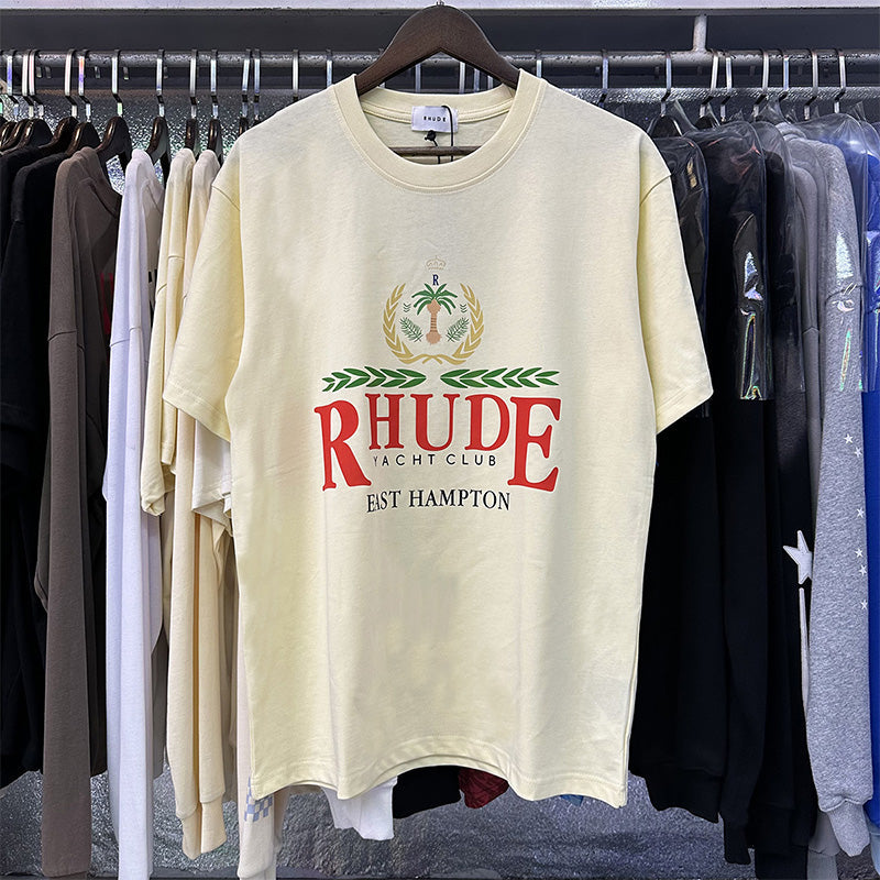 RHUDE East Hampton Crest T-Shirt – Apricot / White / Black