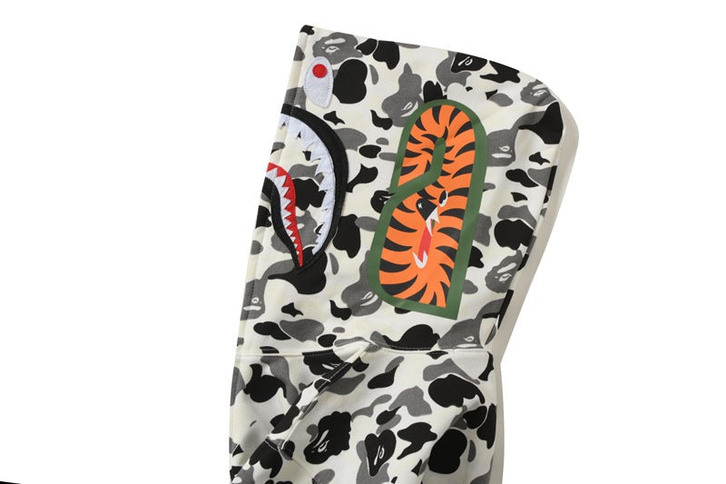 BAPE White Camo Shark Full-Zip Hoodie