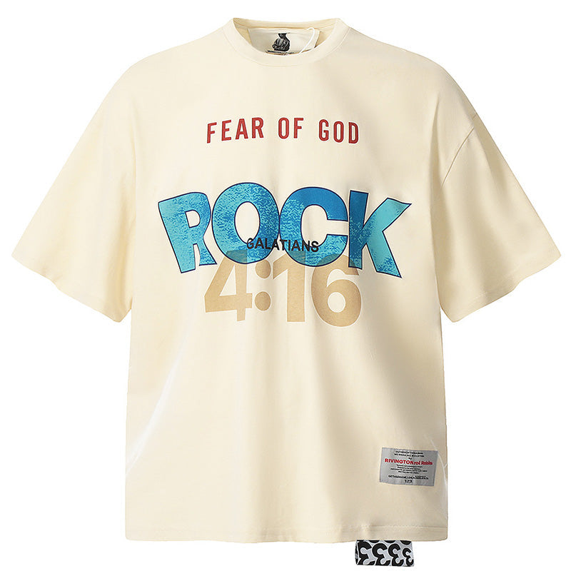 Fear of God x RRR123 Letter Print T-Shirt – Apricot