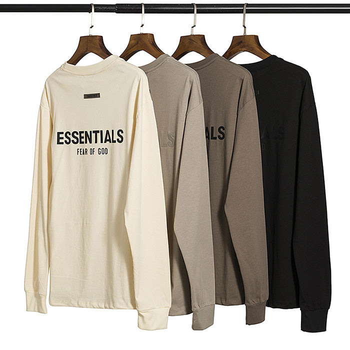 Fear of God Essentials Long Sleeve Tee – Brown / Black / Khaki / Apricot