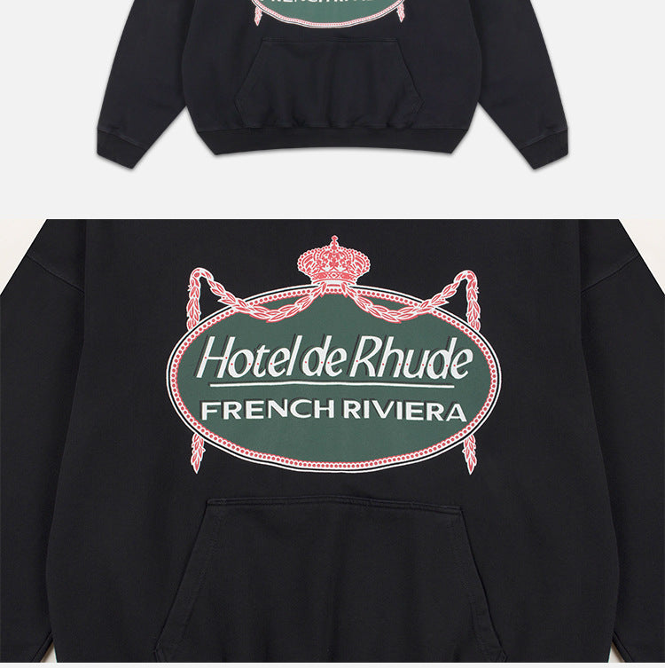 RHUDE Aspen Ski Club Crest Graphic Hoodie – Black