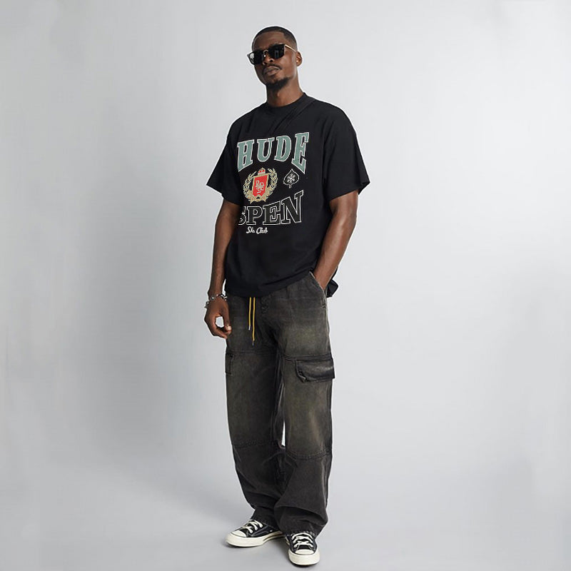 RHUDE Aspen Ski Crest Tee – Black